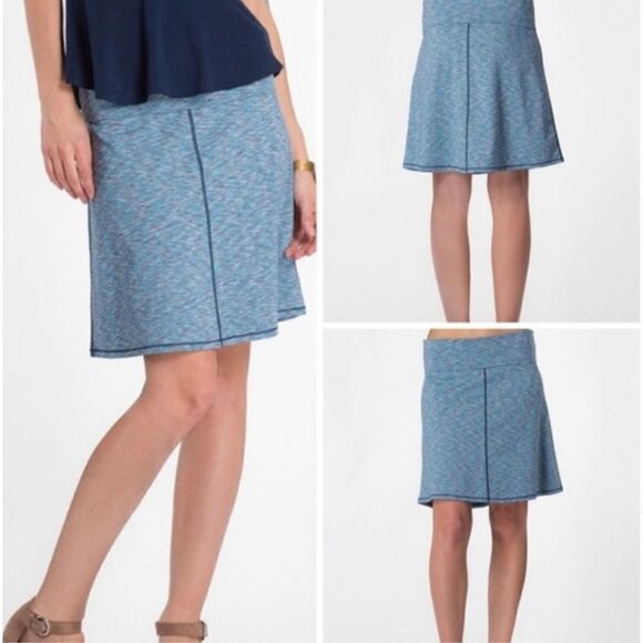 prAna Skirt Women's Medium Leanne Athletic Skirt Foldover Waist Heather Gray Yog - Picture 1 of 5